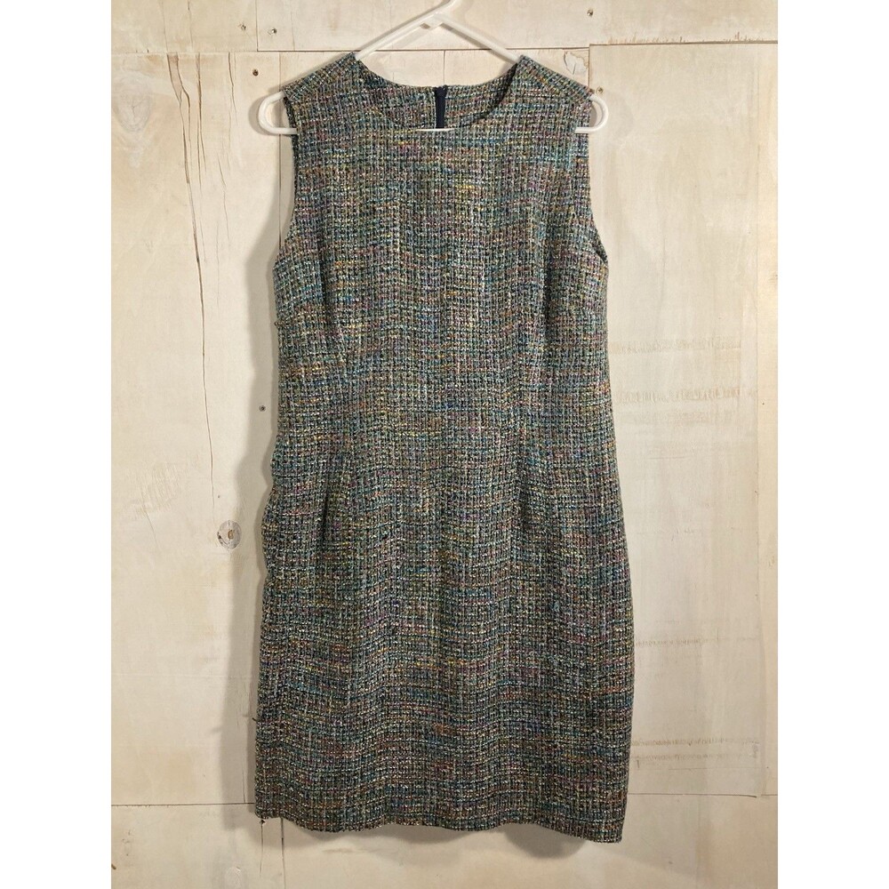 Handmade Vintage Tweed Mini Sheath‎ Dress Multicolor Sz 4 Academia Professional